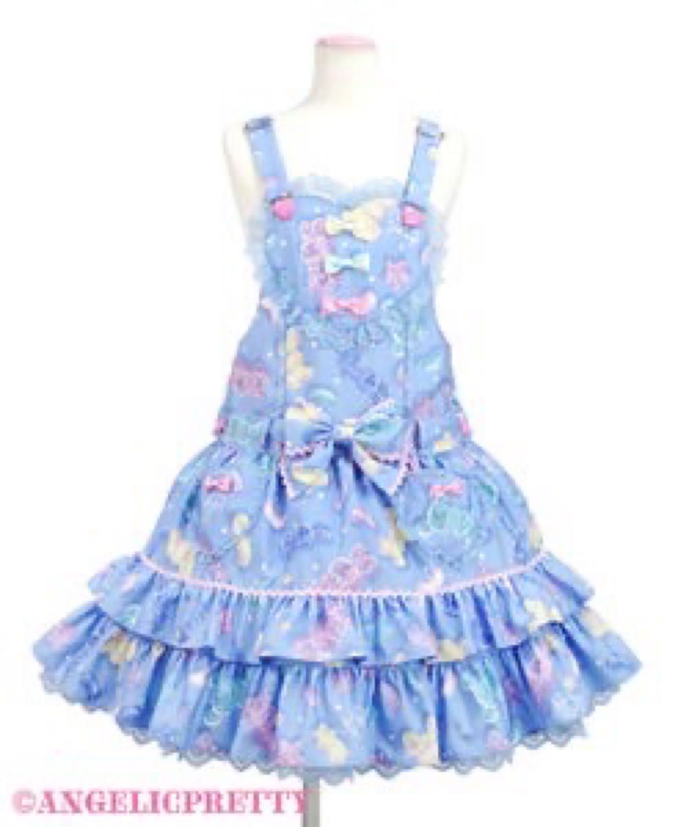Preview of Angelic Pretty Jelly Candy Toysハートサロペット サックス 初販