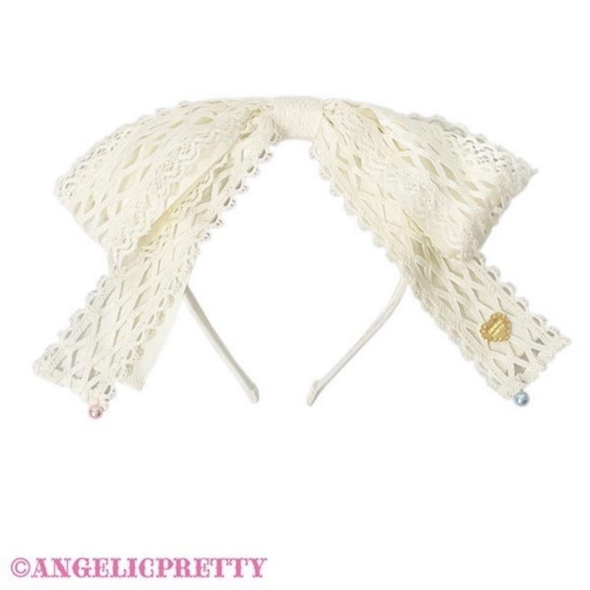 Preview of Angelic Pretty sweetトーションリボンカチューシャ アイボリー
