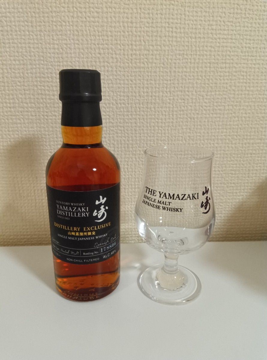 山崎蒸溜所限定ウイスキー180ml 2本 テイスティンググラス パスタ