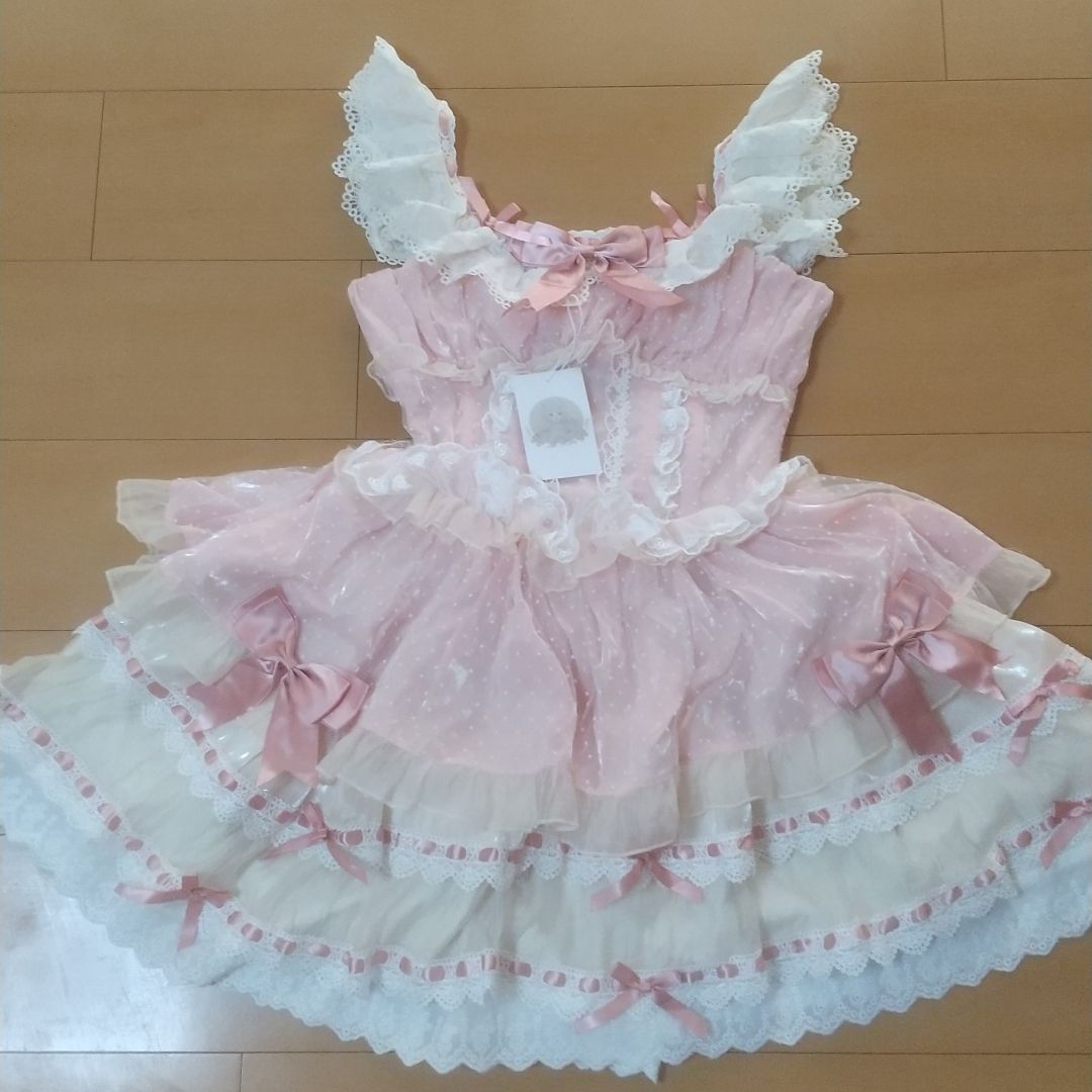 Preview of ワンピース ピンク ロリータ チュール リボン フリル ゴスロリ