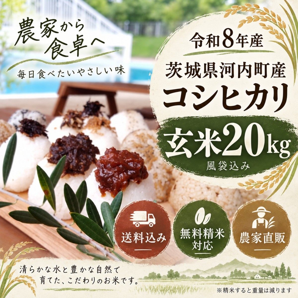 令和7年産 近江米 コシヒカリ 玄米20kg(精米費無料) | Shop at