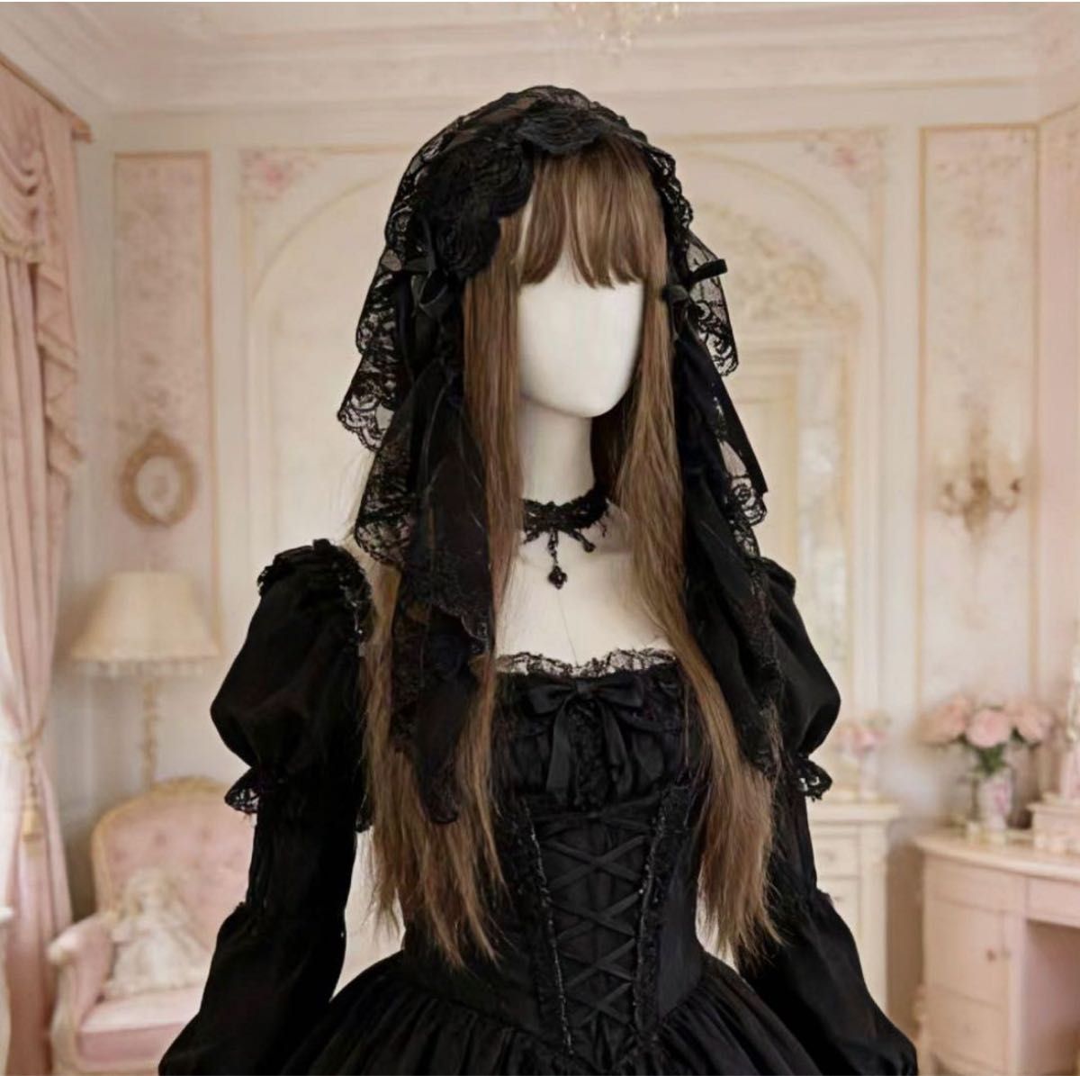 Preview of ゴシック ロリータ レース ヘッドドレス ヴェール かわいい 甘ロリ 地雷系