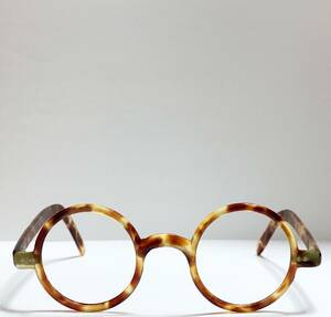 極美品 / 1930~40年代頃】 琥珀色 フレームフランス Frame France 芯なし丸メガネ ビンテージ | ヴィンテージ レトロ べっこう柄 