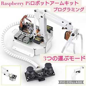 新品未開封☆Raspberry Pi ロボットアームキット☆3つの運ぶモード 可視化ezblock/Pythonプログラミング ラズベリーパイ 4B/3B+/3B用