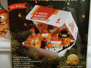即決　ＵＳ　Ｍｃ　1996年製　チキン　ナゲット　クリスマス　オーナメント　4点セット　新品　限定物　マクドナルド　レア