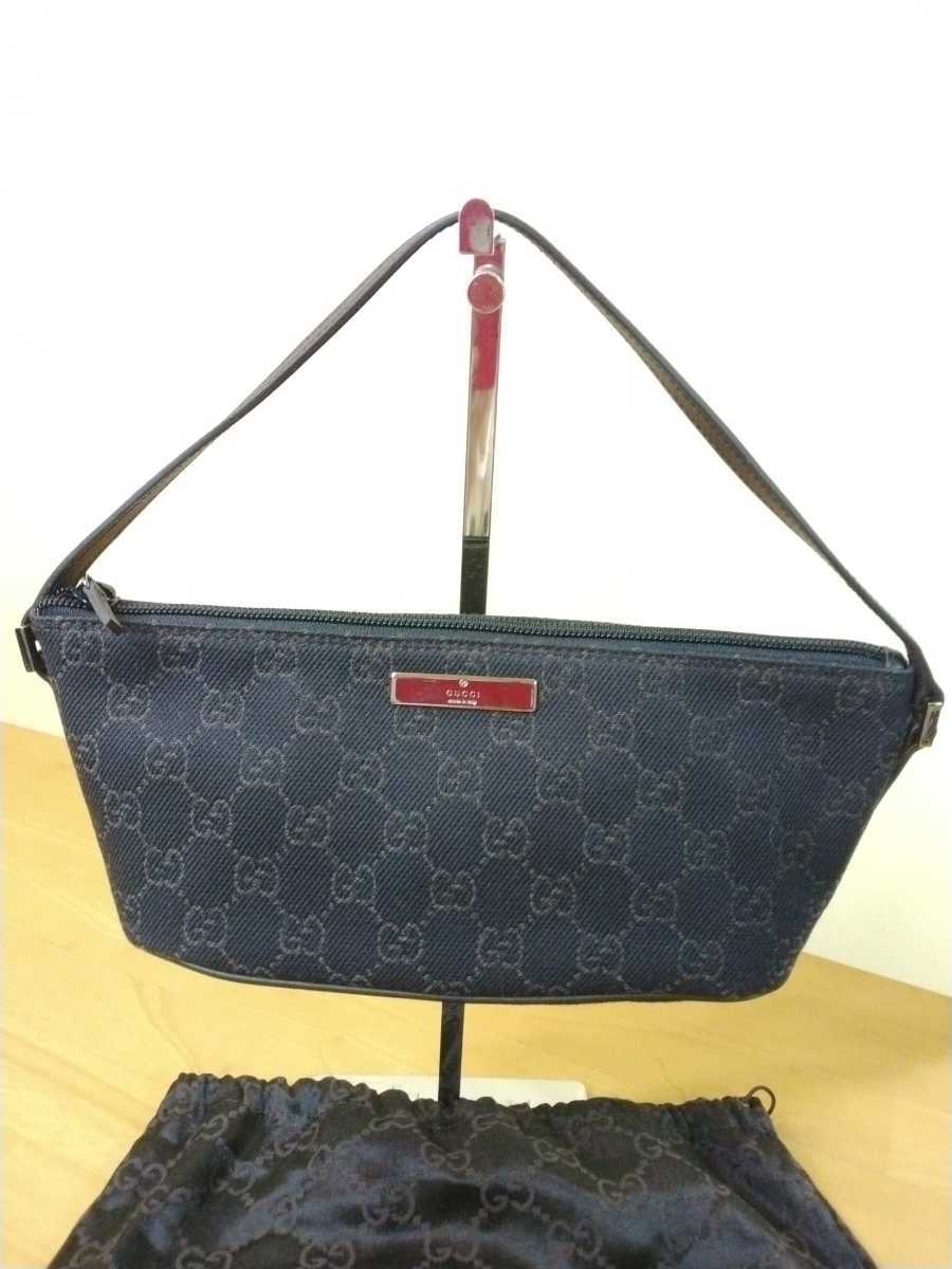 GUCCI グッチ GGキャンバス アクセサリーポーチ ミニバッグ ブラック