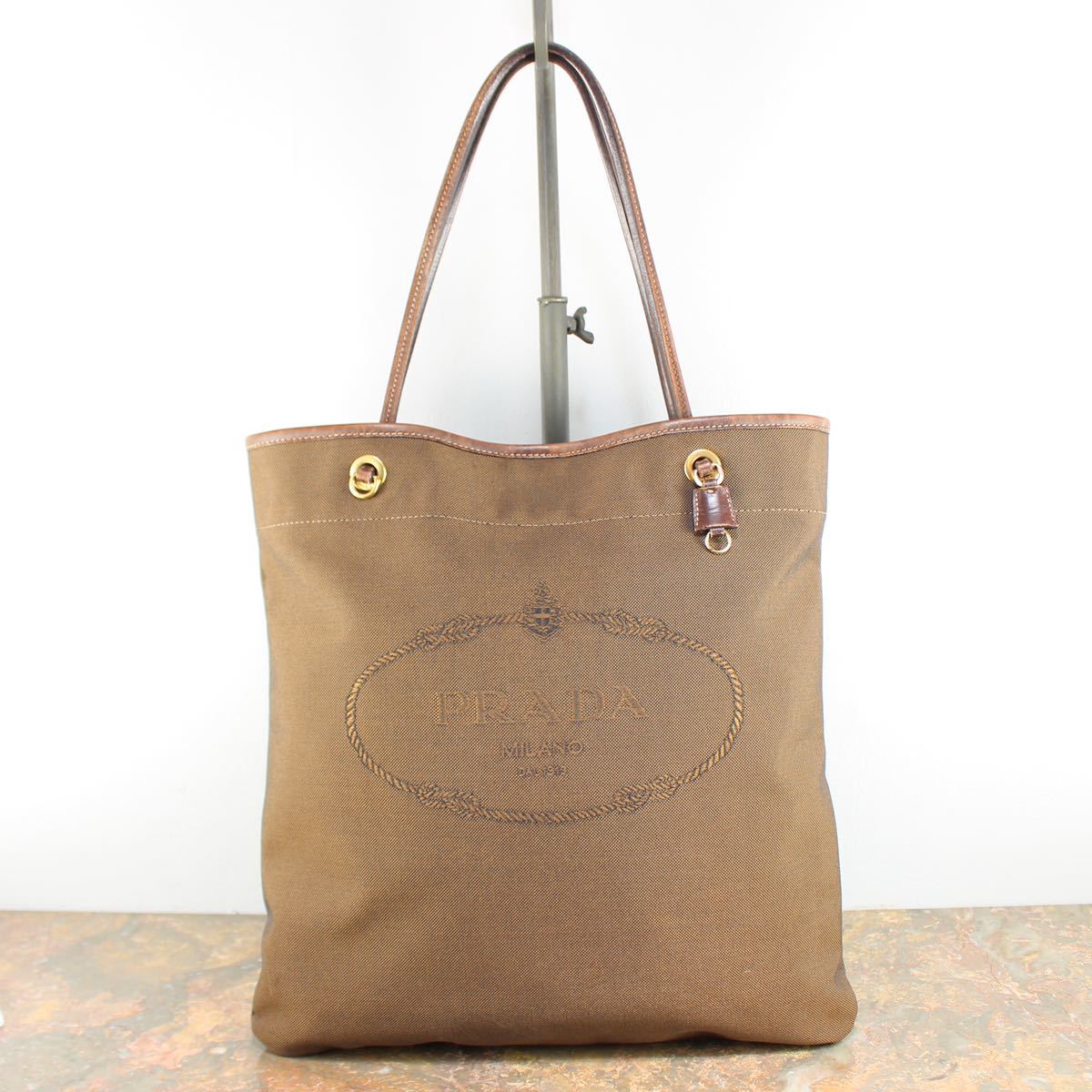 PRADA◇スレ/色褪せ/変色有/VITELLO TOTE BAG/ハンドバッグ/--/IDG