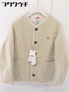 ■ ◎ DANTON ダントン タグ付き 定価2.3万円 ロゴ 刺繍 長袖 ジャケット サイズ36 アイボリー レディース