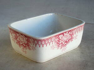 フランスアンティーク サルグミンヌ 1880年 テリーヌ 容器 小鉢 プレート 皿 陶器 キッチン 雑貨 磁器 花柄 ボタニカル
