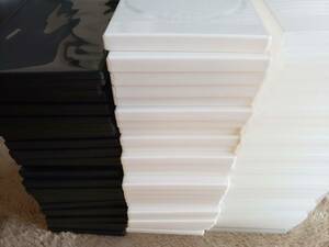 【送料無料】CD DVD ケース トールケース 1枚収納 ロゴなし 黒（ブラック）23枚+白（ホワイト）25枚+透明（クリア）25枚 合計73枚セット