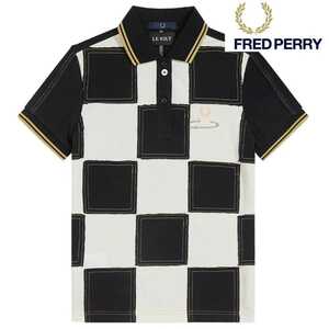 【新品タグ付き】フレッドペリー パッチワークポロシャツ レディース8 ブラック