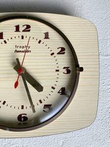 フランス ヴィンテージ 1950-60s trophy 壁掛け 時計 電池 ウォール クロック 目覚まし JAZ 欧州 フレンチ アンティーク 蚤の市