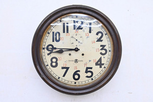 KO021 大型 アンティーク 古い 機械式アナログ ゼンマイ式 掛時計 壁掛け時計 丸時計