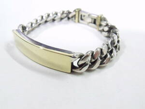 DELUXE CLOTHING デラックスクロージング シルバー925 喜平チェーン ＩＤブレスレット 定価43,000円 STERLING SILVER BANGLE ID BRACELET
