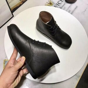 本革 靴 レディース シューズ ブーツ 牛革 ブラック 22㎝(34)～25.0cm(40)選べます 頑丈 全体柔らかい 疲れにくい 歩きやすい　