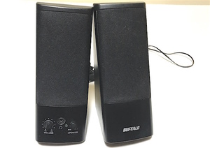 BUFFALO バッファロー BSPKMA10BKA PCスピーカー マルチメディアスピーカ 3.5mmプラグ接続中古 黒 ブラック　送料無料