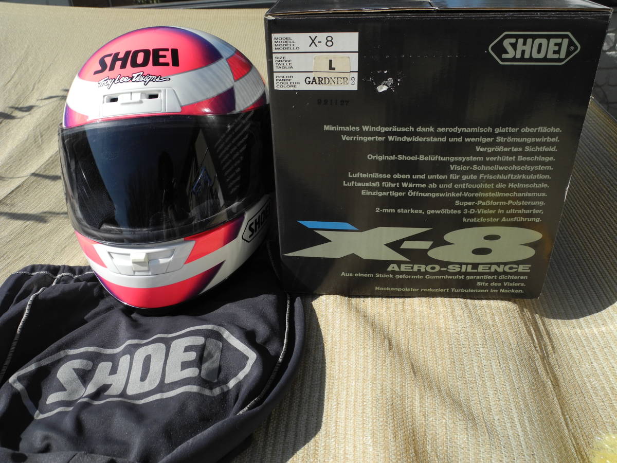 【即納あり】当時物 SHOEI X-8SP ワイン ガードナー レプリカ ヘルメット Lサイズ Lサイズ