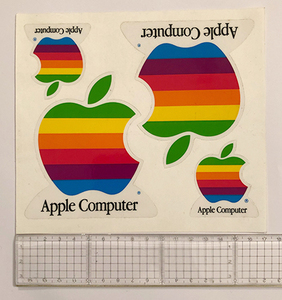 ◆新品未使用 90年代 Apple Computer 絶版 旧レインボーロゴ ステッカー Mac アップル Quadra スティーブジョブズ Steve Jobs