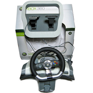 XBOX360 ハンドル コントローラー Racing Wheel ■ワイヤレス レーシング ホイール ■ハンコン ステアリング ペダル［箱・付属品付き］