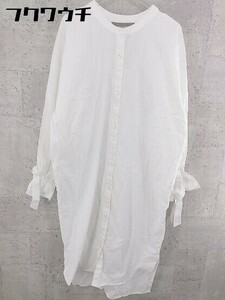 ◇ select MOCA セレクトモカ オープンバック 長袖 ロング シャツ ワンピース サイズF ホワイト レディース