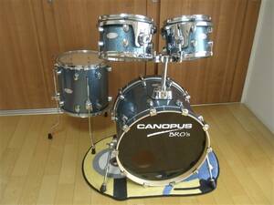 【美品】【即決】CANOPUS BROs KIT 20BD Platinum Turquoise カノウプス ドラムセット