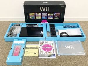 E74☆送料無料☆美品 通電確認済・現状品 Nintendo/ニンテンドー Wii Partyセット Wiiリモコンプラス 2個入り『RVL-001(JPN)』