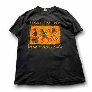 AC14ean50【SHORT HILLS】コットン 黒 HARLEM NY　ハーレム　レゲエ Tシャツ 202204