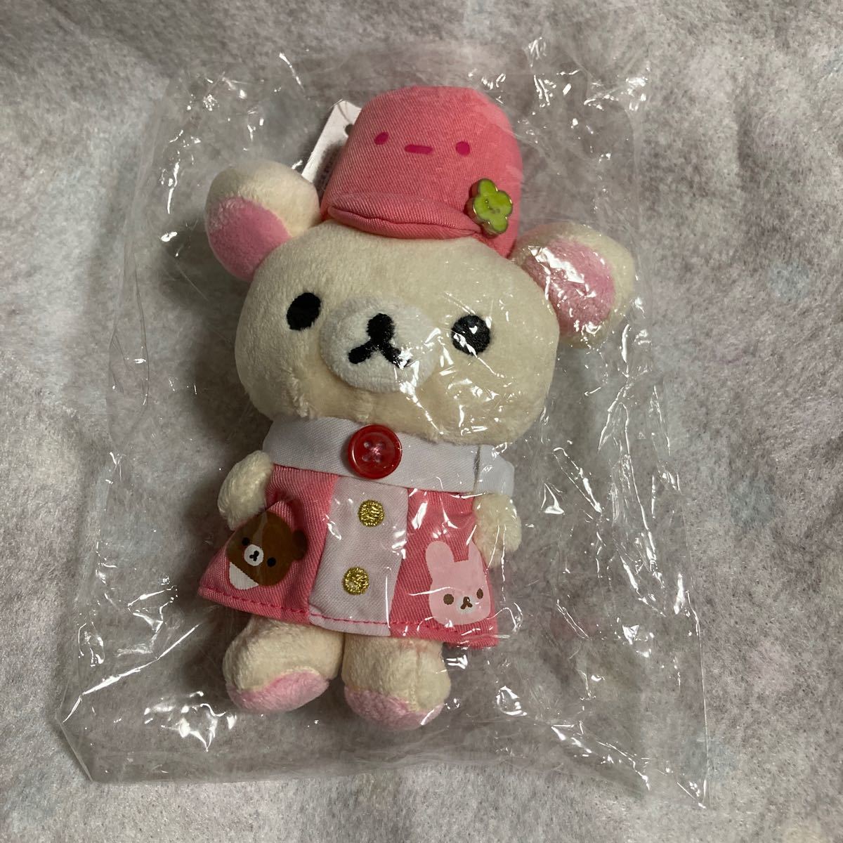リラックマ おでかけぬいぐるみ キーホルダー モノトーン ドット 水玉