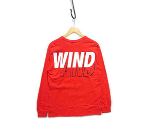 WIND AND SEA ウィンダンシー ロゴ ロング Tシャツ 長袖 赤 サイズM 正規品 T80 /B2019