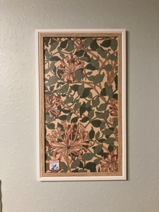 ウィリアム モリス 壁紙　額装　アートフレーム パネルアート 英国インテリア William Morris ハニーサックル　壁飾りポスター