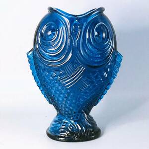 アンティーク バカラ エミールガレのデザイン 双鯉文 超希少なミッドナイトブルー 飾壷 花瓶 フラワーベース 高さ15㎝ 本物保証