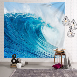 タペストリーE22　金具付き　海　サーフィン　波　爽やか　アート　デコレーション　ウォールデコ　壁掛け　アート　写真　撮影背景