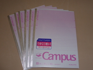 Ｂ５スマートキャンパスノートＢ罫 ３０枚 ピンク ６冊セット 