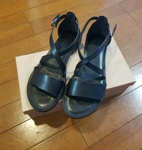 【1度着用】CORSO ROMA,9 コルソローマ　38(24cm相当)　ブラック　サンダル　シューズ　靴　