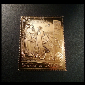 ■チャド切手　1972年　70大阪万博 / 72札幌五輪　金箔切手
