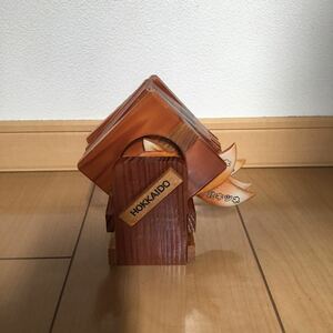 【送料無料】木製　コースター　キタキツネ