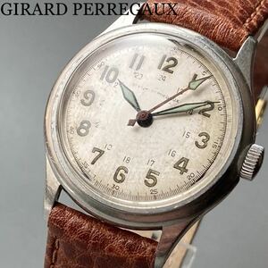 【動作品】ジラールペルゴ アンティーク 腕時計 1950年代 手巻き ラウンド型 GIRARD PERREGAUX ケース径30㎜ ビンテージ ウォッチ 男性