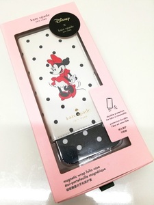 【送料無料】ケイトスペード×ディズニー ミニーマウス アイフォンケース 2WAY手帳型 iPhone13Pro 水玉模様 ドット柄 kate spade Disney