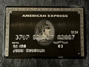 □ 本物アメリカン・エキスプレス・チタン ブラック (センチュリオン) カード American Express Titanium No.1 Black (Centurion) Card □