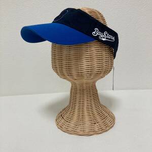 ◆新品◆お洒落な逸品◆YOKOHAMA BAYSTARS/横浜ベースターズ サンバイザー 帽子 キャップ ブルー ブラック 黒 メンズ F ON3201