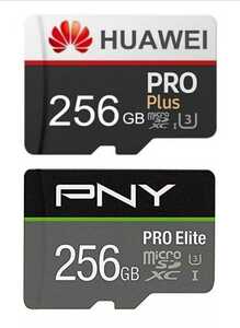 HUAWEI ＆ PNY 2個セット☆microSD マイクロSDカード　256GB