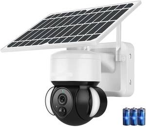 最新　充電池式　ソーラー防犯カメラ WiFi　屋外　ワイヤレス　ガーデンライト　セキュリティ監視　スマホやパソコン対応