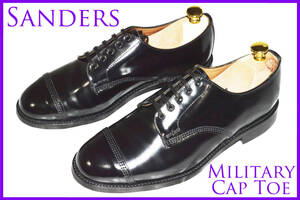 極上美品 サンダース ミリタリーダービー UK7 1128 即決でシューツリー 26cm前後 ブラック キャップトゥ SANDERS MILITARY DERBY SHOE 靴