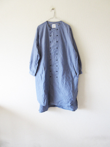 2022SS Gauze# (g) / ガーゼ グラム コックシャツ ワンピース F BLUE * ドレス ロングワンピース ブラウス レディース