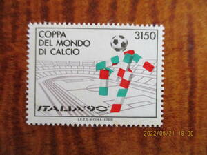 ワールドサッカーイタリア大会ー競技場と選手　1種完　1988年　未使用　イタリア共和国　VF/NH