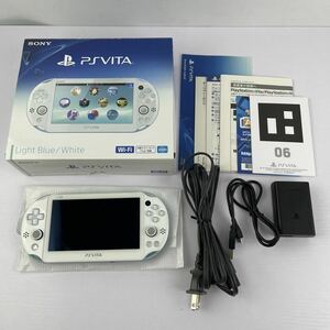 画面変色あり。PlayStation Vita Wi-Fiモデル ライトブルー/ホワイト PCH-2000ZA14 PS Vita SONY 