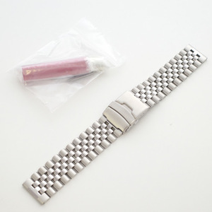 1783▲ 腕時計交換用ベルト 約22mm ステンレス 銀色