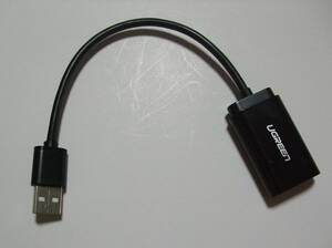 UGREEN オーディオ 変換アダプタ 外付け サウンドカード USB 3.5mm ミニ ジャック ヘッドホン・マイク端子
