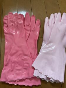 ビニール手袋 ハイローブ濃いピンク　ビルパール現行ピンク