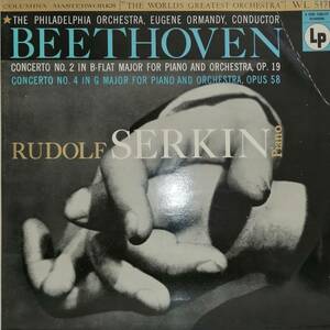 初期LP盤 ルドルフ・ゼルキン/オーマンディ/Philadelphia Beethoven Piano協奏曲 2&４番 Op19 & 58